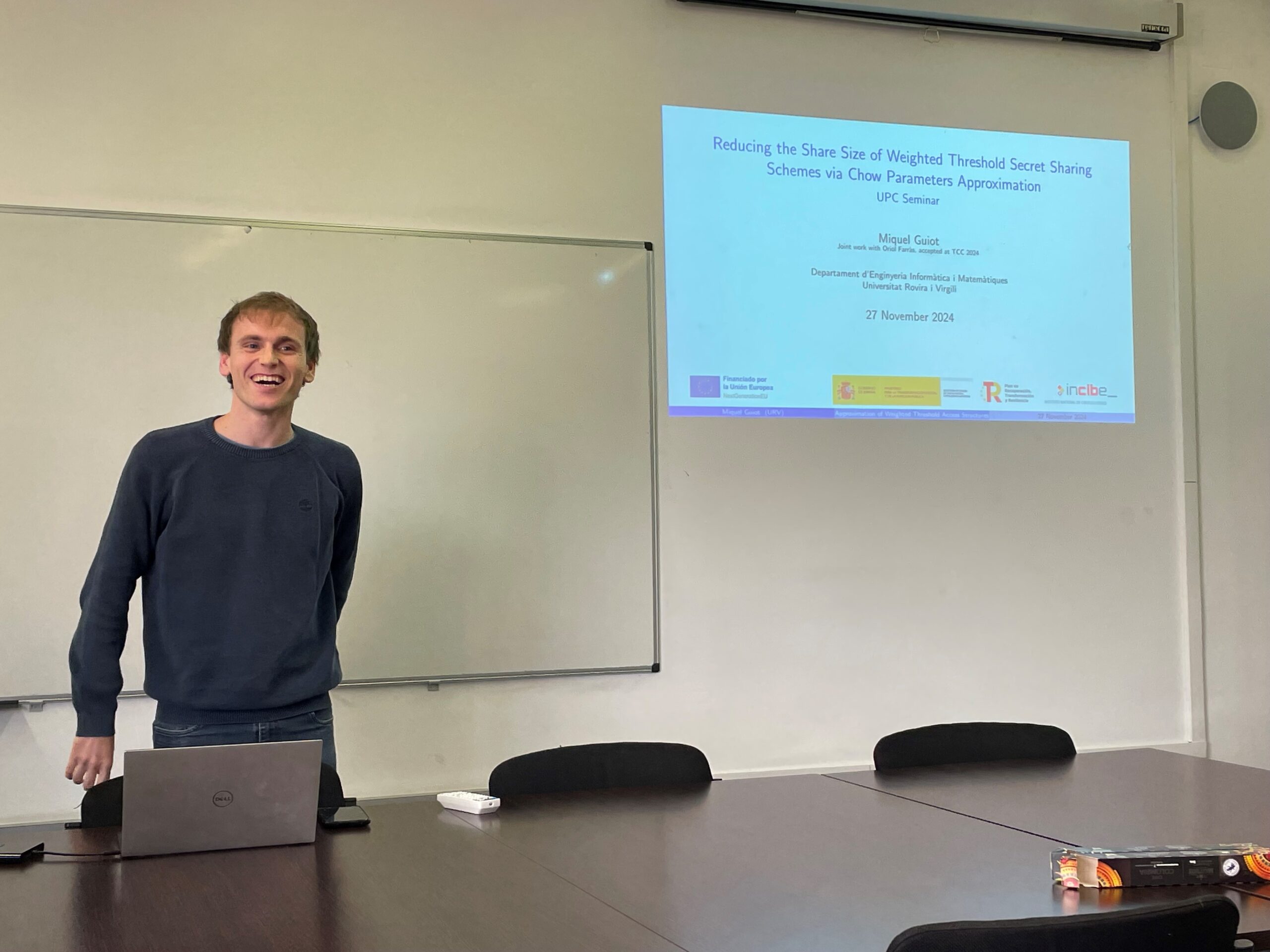 «Reducing the Share Size of Weighted Threshold Secret Sharing Schemes via Chow Parameters Approximation» by Miquel Guiot
